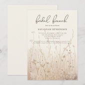 Neutral Wildflower Bloemen Vrijgezellenfeest Brunc Kaart (Voorkant / Achterkant)