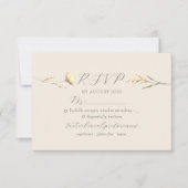 Neutral Wildflower Wedding RSVP Kaart (Voorkant)