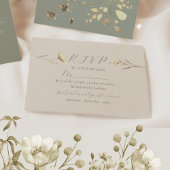Neutral Wildflower Wedding RSVP Kaart