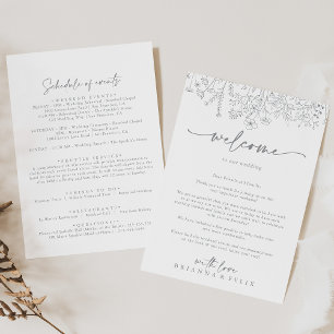 Neutral Wildflower Wedding Welkomstbrief