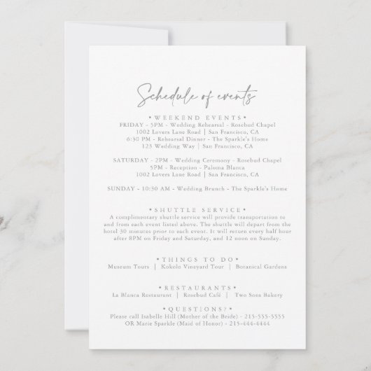 Neutral Wildflower Wedding Welkomstbrief (Achterkant)