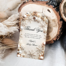 Neutral Winter Baby shower Dank u wel Cadeaulabel