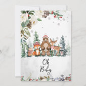 Neutral Winter Woodland Baby shower Kaart (Achterkant)