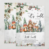 Neutral Winter Woodland Baby shower Kaart (Voorkant / Achterkant)