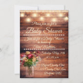 Neutral Wood Baby shower Invitation Kaart (Voorkant)