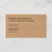 Neutral Wood Photo Monogram Professional Visitekaartje (Achterkant)