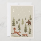 Neutral Woodland Animals Baby shower Invitation Kaart (Achterkant)