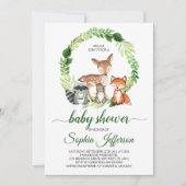 Neutral Woodland Baby shower Forest Animals Green Kaart (Voorkant)