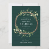 Neutral Wreath Business Vakantie Kaart (Voorkant)