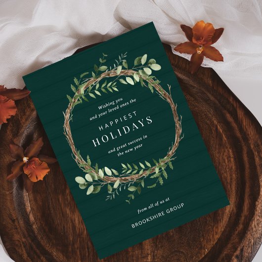 Neutral Wreath Business Vakantie Kaart