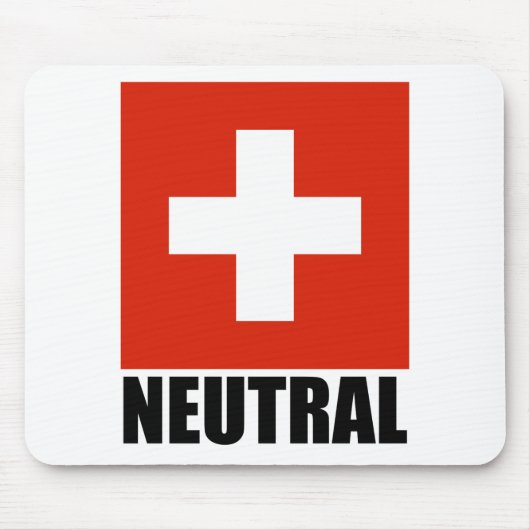NEUTRAL (Zwitserse vlag) Mousepad Muismat (Voorkant)