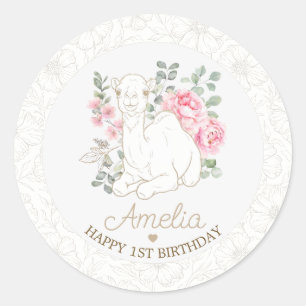 Neutrale 1e verjaardag Boho woestijn favoriet Ronde Sticker