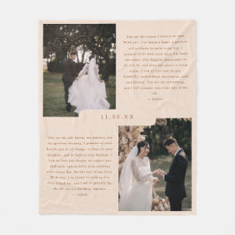 Neutrale 2 Foto Koppel Huwelijksgeloften Fleece Deken
