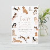 Neutrale 2e verjaardag twee laat de honden uit te kaart (Staand voorkant)