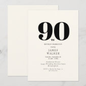 Neutrale 90ste verjaardag kaart (Voorkant / Achterkant)