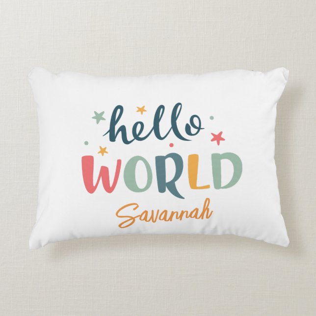Neutrale aangepaste naam Baby shower baby Accent Kussen (Voorkant)