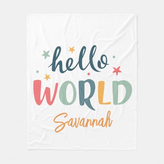 Neutrale aangepaste naam Baby shower baby Fleece Deken (Voorkant)