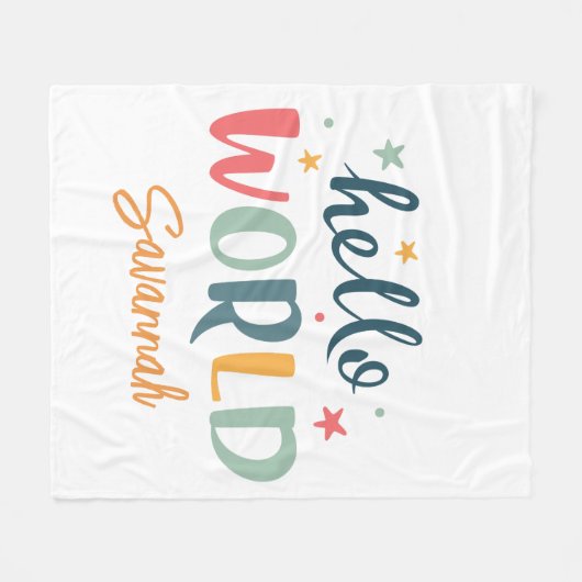 Neutrale aangepaste naam Baby shower baby Fleece Deken (Voorkant (Horizontaal))