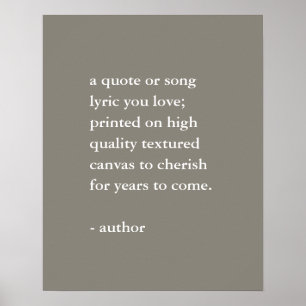 Neutrale Aangepaste Quote Print
