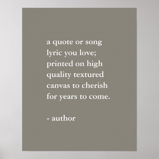 Neutrale Aangepaste Quote Print (Voorkant)