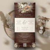 Neutrale aardbevingskuit QR Code Weddenschap Drieluik Uitnodiging