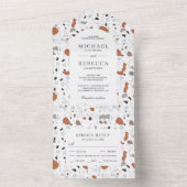 Neutrale aardbevingsminimale terrazzo Wedding All In One Uitnodiging (Binnen)