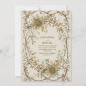 Neutrale Aarde Boheemse Bruiloft Kaart (Voorkant)