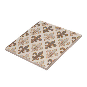 Neutrale Aarde Koninklijke Fleur-de-lis Stijl Tegeltje