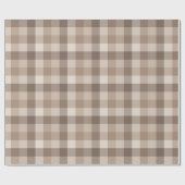 Neutrale Aarde Tannige Geruite Gingham Plaid Cadeaupapier (Vlak)