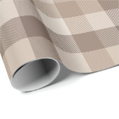 Neutrale Aarde Tannige Geruite Gingham Plaid Cadeaupapier (Rol Hoek)