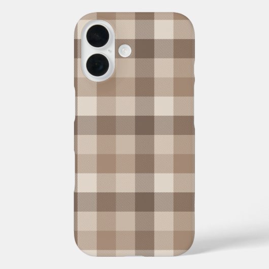 Neutrale Aarde Tannige Geruite Gingham Plaid Case-Mate iPhone Case (Achterkant)