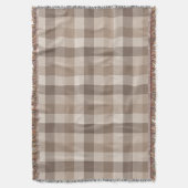 Neutrale Aarde Tannige Geruite Gingham Plaid Deken (Voorkant Verticaal)