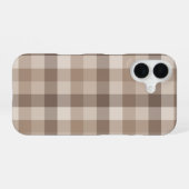 Neutrale Aarde Tannige Geruite Gingham Plaid  iPhone 16 Hoesje (Achterkant horizontaal)