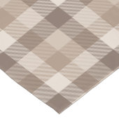 Neutrale Aarde Tannige Geruite Gingham Plaid Korte Tafelloper (Hoek)