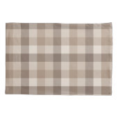 Neutrale Aarde Tannige Geruite Gingham Plaid Kussensloop (Achterkant)