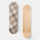 Neutrale Aarde Tannige Geruite Gingham Plaid Persoonlijk Skateboard (Voorkant)