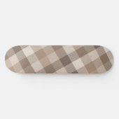 Neutrale Aarde Tannige Geruite Gingham Plaid Persoonlijk Skateboard (Horizontaal)