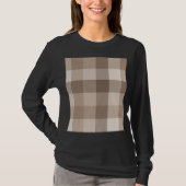 Neutrale Aarde Tannige Geruite Gingham Plaid T-shirt (Voorkant)