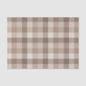 Neutrale Aarde Tannige Geruite Gingham Plaid Tissuepapier (Voorkant)