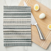 Neutrale Aarde Tone Boho Stripe Theedoek (Quarter Fold)