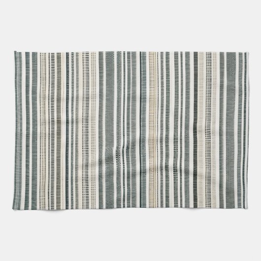 Neutrale Aarde Tone Boho Stripe Theedoek (Horizontaal)