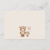Neutrale Aarde Tone Bruin Teddy Bear Luierloof Informatiekaartje (Achterkant)