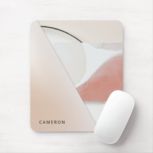 Neutrale aarde-toon Modern Abstract Muismat (Met muis)