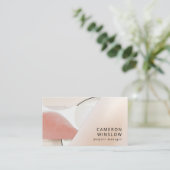 Neutrale aarde-toon Modern Abstract Visitekaartje (Staand voorkant)