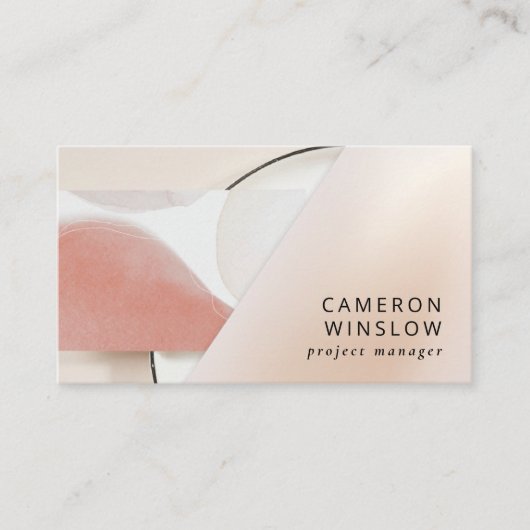 Neutrale aarde-toon Modern Abstract Visitekaartje (Voorkant)