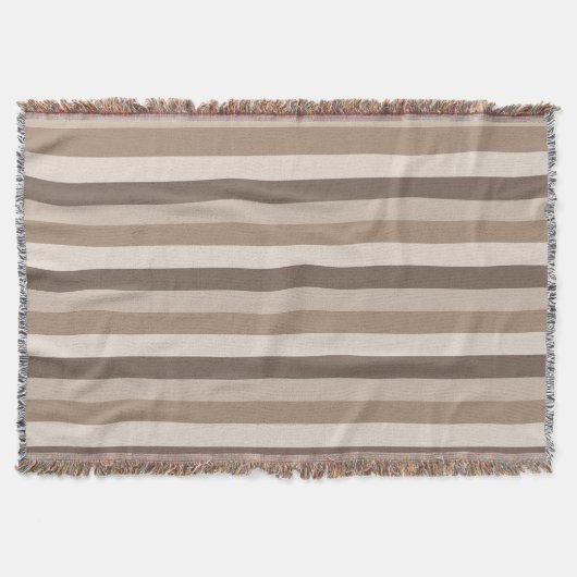 Neutrale aardetinten strepenpatroonontwerp deken (Voorkant)