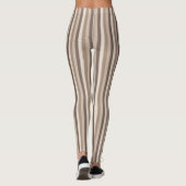 Neutrale aardetinten strepenpatroonontwerp leggings (Achterkant)