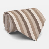 Neutrale aardetinten strepenpatroonontwerp  stropdas (Opgerold)
