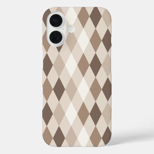 Neutrale Aardetone Bruine Harlekijn Diamant Case-Mate iPhone Case (Achterkant)