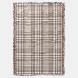 Neutrale aardetone plaid tartan ontwerp  deken
